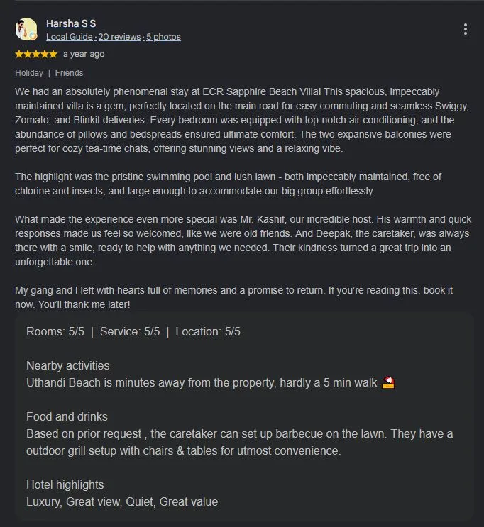 Google review screenshot for ECR Sapphire